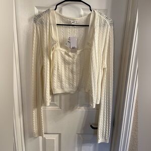 BP by Nordstrom cream cardigan and tank set. Size medium